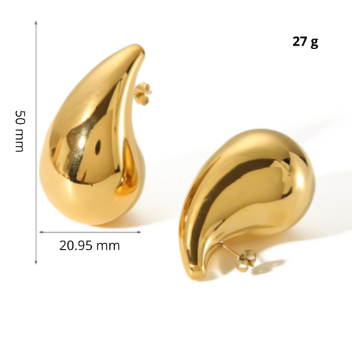 Pendientes Teardrop Bañados en Oro de 18k y Plata Esterlina 925