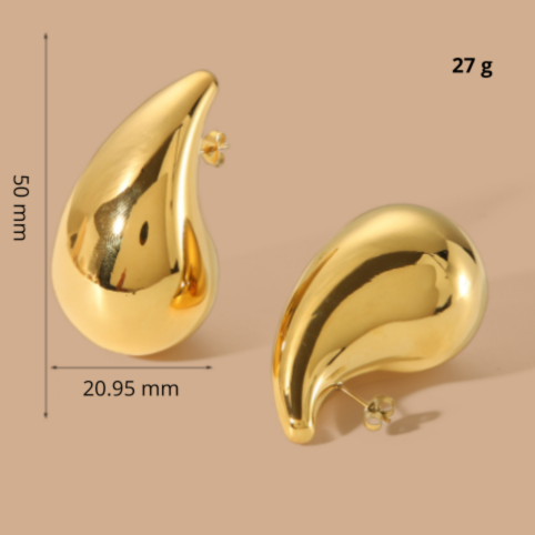 Pendientes Teardrop Bañados en Oro de 18k y Plata Esterlina 925