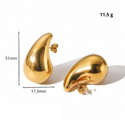 Pendientes Teardrop Bañados en Oro de 18k y Plata Esterlina 925