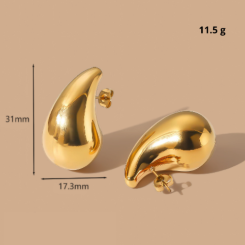 Pendientes Teardrop Bañados en Oro de 18k y Plata Esterlina 925