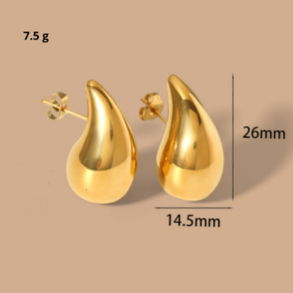 Pendientes Teardrop Bañados en Oro de 18k y Plata Esterlina 925